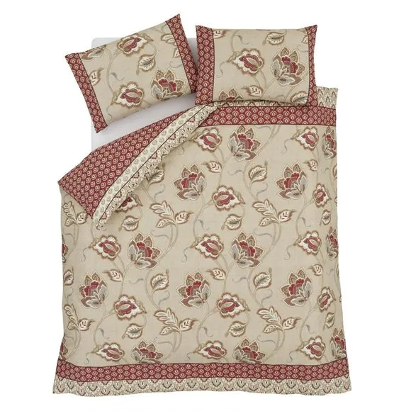 Duvet Cover Set with Paisley Print - Red alternate view