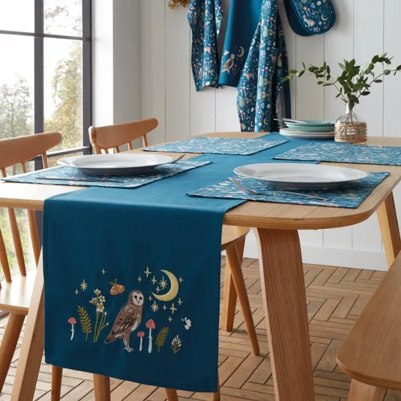 Enchanted Twilight Table Runner - Navy Blue, Cotton alternate view