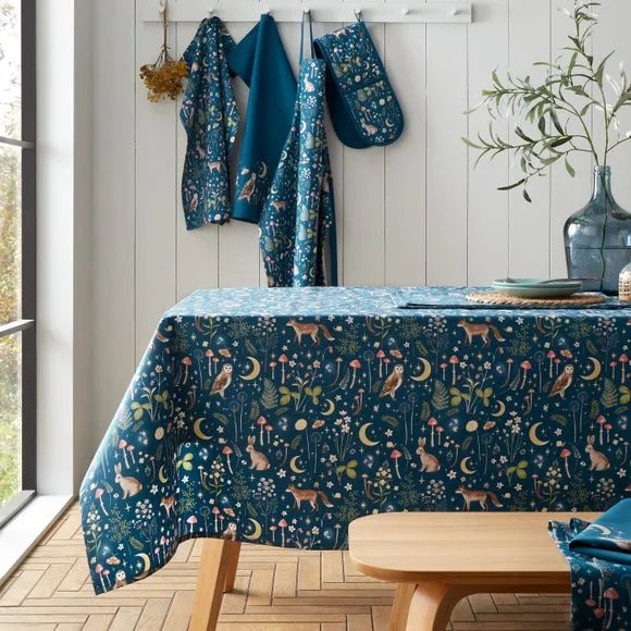 Enchanted Twilight Tablecloth - Navy Blue, Cotton alternate view
