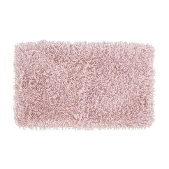 Faux Fur Bath Mat - Blush alternate view