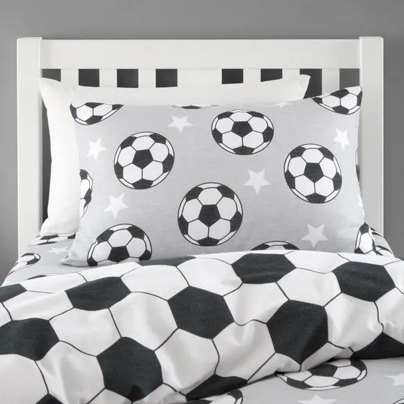 Football Stars Duvet Cover & Pillowcase Set - Grey, Brushed Cotton alternate view