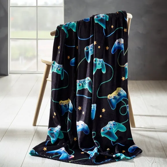 Gamer Throw Blanket - Black, Fleece product