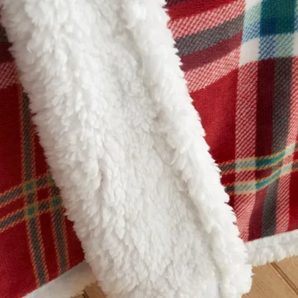 Kelso Check Throw Blanket - Red, Polyester alternate view