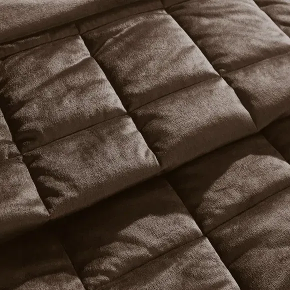 Kingsley Quilted Bedspread - Chocolate, Velvet alternate view
