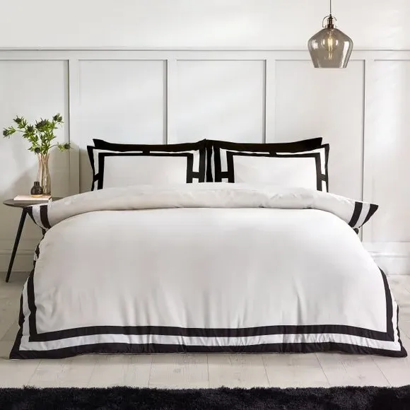 So Soft Mono Panel Duvet Cover & Pillowcase Set - Black alternate view