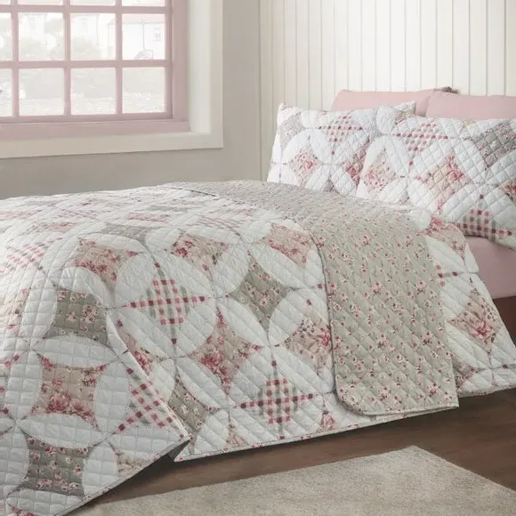 Pinsonic Patchwork King Size Bedspread - Green product