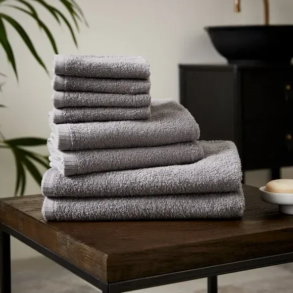 Quick Dry 8 Piece Towel Bale - Grey, Cotton product