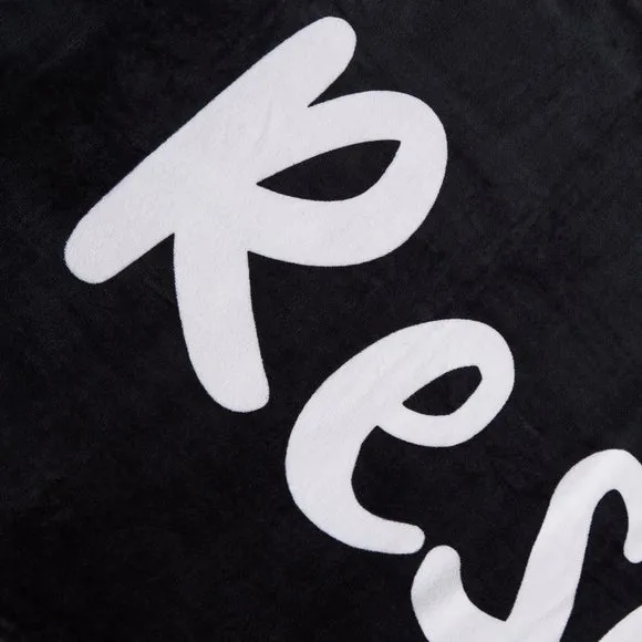 Reserved Cotton Beach Towel with Lounger Hood - Black alternate view