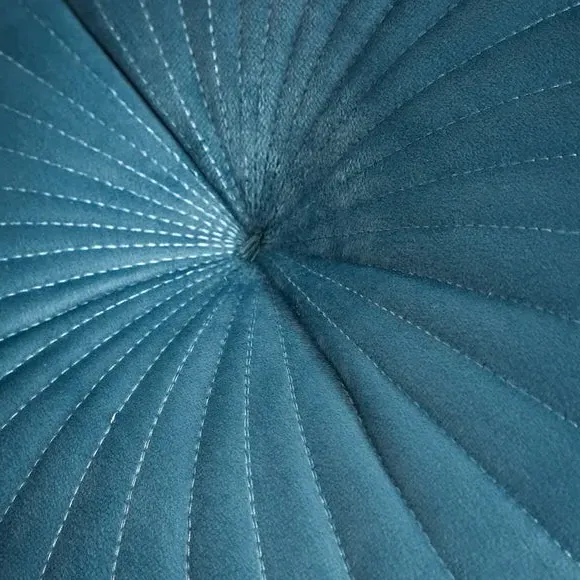 Round Cushion with Stitch Detail - Teal Blue alternate view