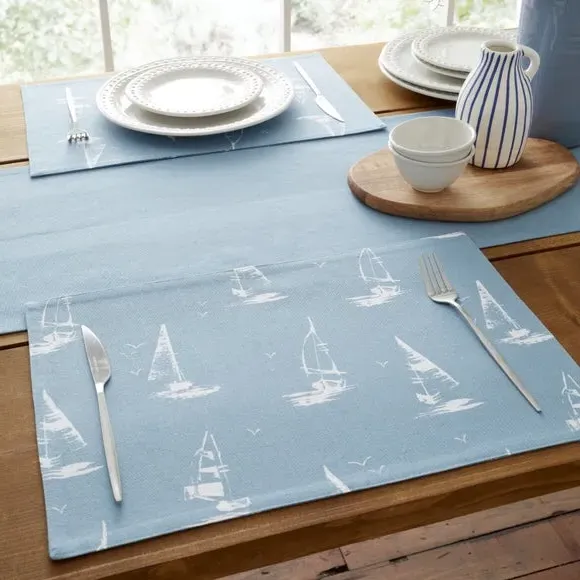 Salcombe Boats Set of 4 Placemats - Blue, Cotton product