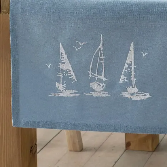 Salcombe Boats Table Runner - Blue, Cotton alternate view