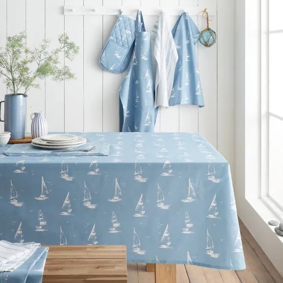 Salcombe Boats Tablecloth - Blue, Cotton product