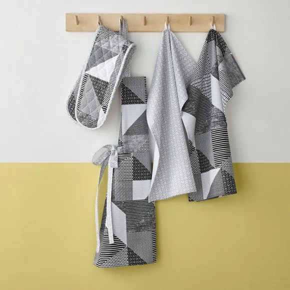 Larsson Geo Set of 2 Tea Towels - Grey, Cotton alternate view