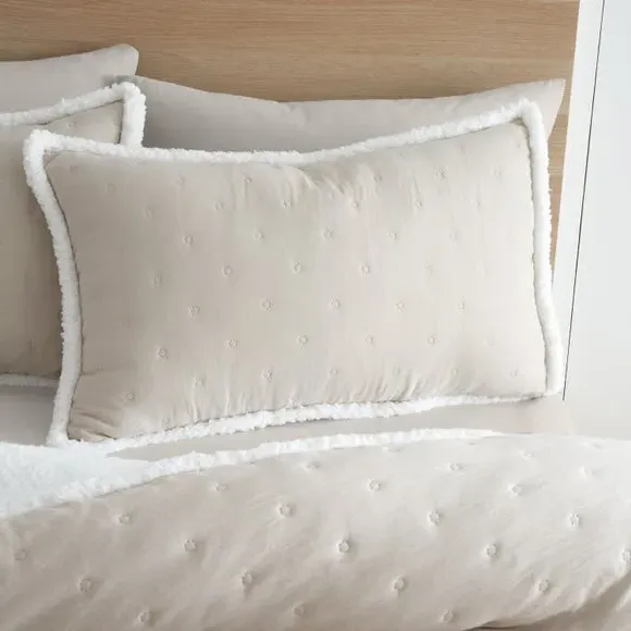 Sherpa Duvet Cover Set with Pillowcase - Cream alternate view