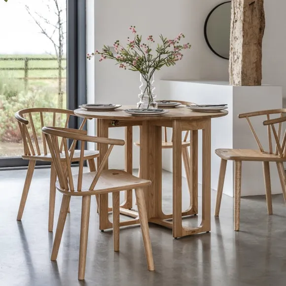 Avesta 4-6 Seater Folding Dining Table - Light Wood, Oak alternate view