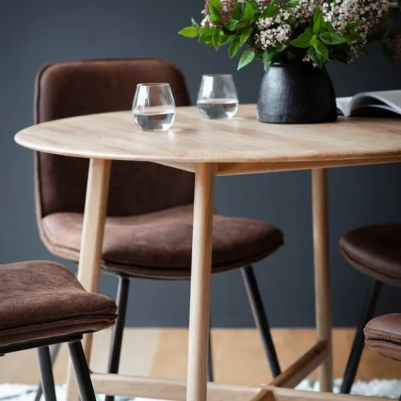 Hinton 4-Seater Round Dining Table - Oak alternate view