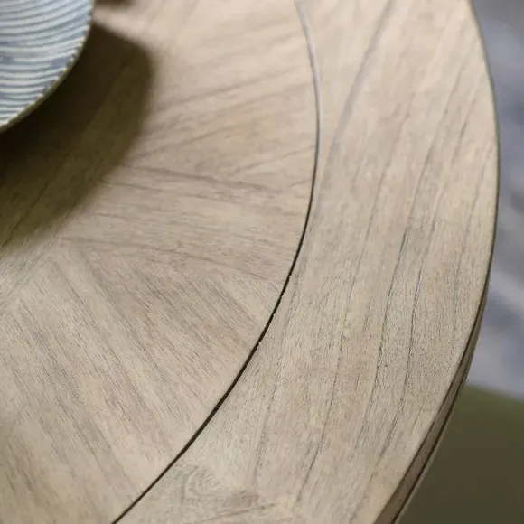 Chester Round Dining Table with Carving Details - Natural, Solid Oak alternate view