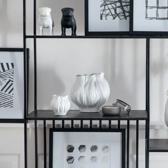 Shaldon Abstract Clay Vase - White, Ceramic alternate view
