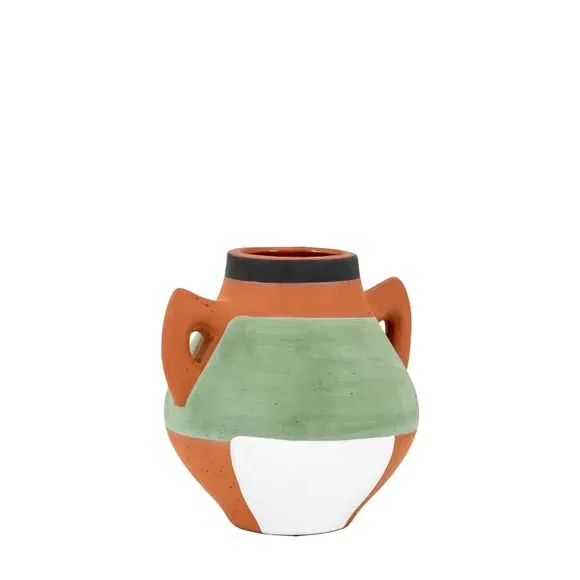 Wolvey Abstract Terracotta Vase - Multicolor alternate view