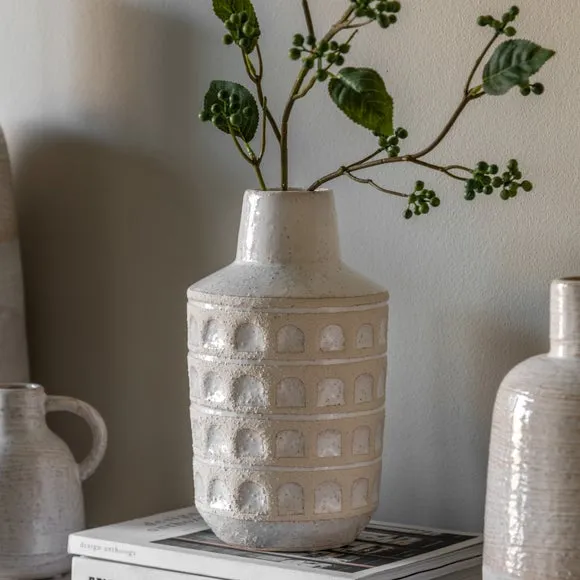 Capua Graphic Ceramic Vase - Natural
