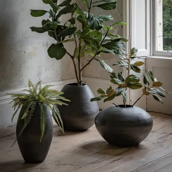 Chatai Hand Spun Aluminium Vase - Black alternate view