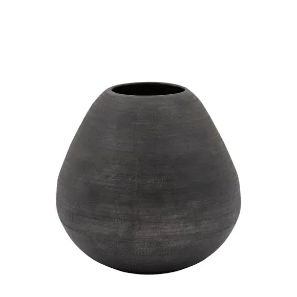 Chatai Hand Spun Aluminium Vase - Black product