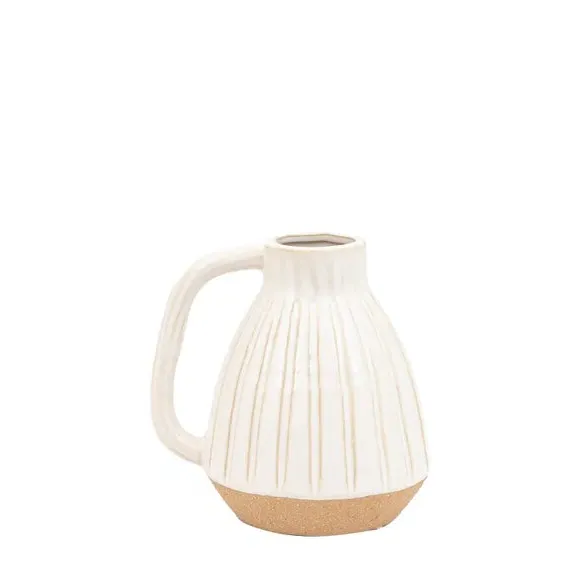 Cromer Handled Vase - White, Ceramic