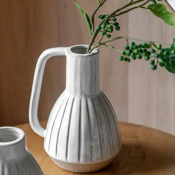 Cromer Handled Vase - White, Ceramic