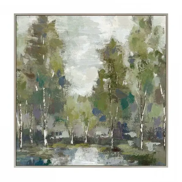 At Dawn by Silvia Vasileva Framed Canvas - Green alternate view