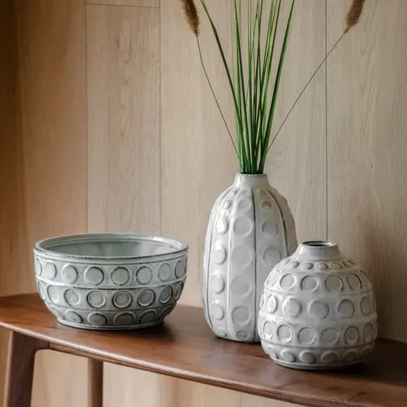 Kusama Dotted Ceramic Vase - Grey alternate view