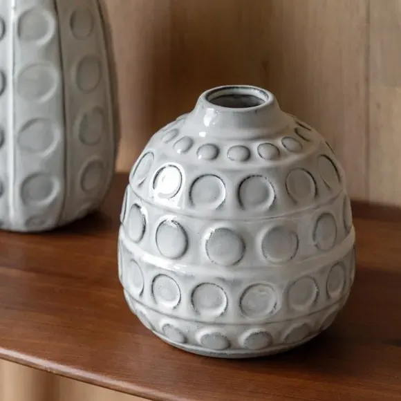 Kusama Dotted Ceramic Vase - Grey product
