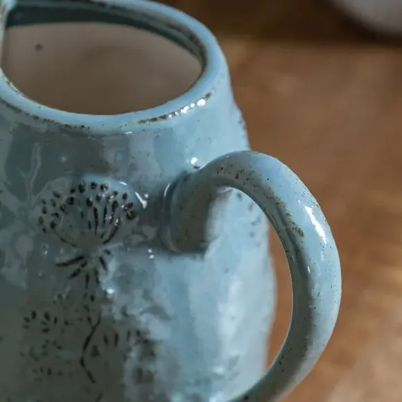 Meadow Embossed Ceramic Jug Vase - Blue alternate view