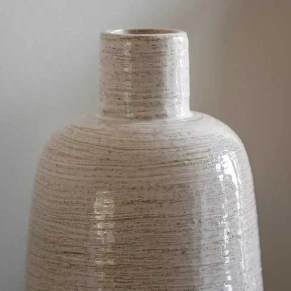 Mobi Ceramic Bottle Vase - Natural Beige alternate view