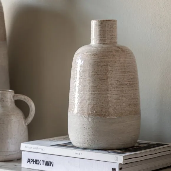 Mobi Ceramic Bottle Vase - Natural Beige product