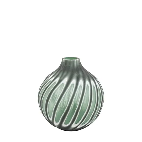 Morella Swirl Hand Carved Glass Vase - Sage product