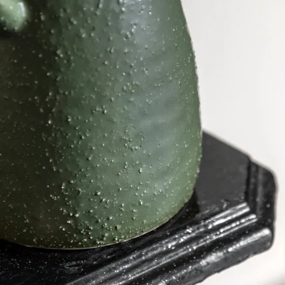Ojal Eye-Shaped Ceramic Vase - Olive Green alternate view