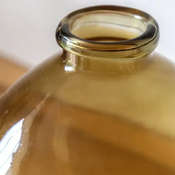 Pereda Hand Blown Glass Vase - Olive Green alternate view