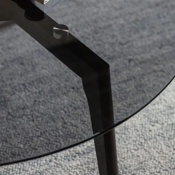 Brea Round Coffee Table - Black, Glass alternate view