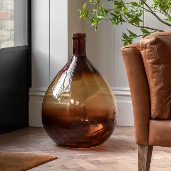 Rueda Giant Glass Bottle Vase - Amber product