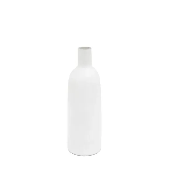 Santo Glass Bottle Vase - White, Glass product