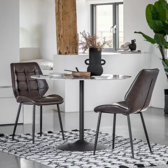 Mesa Set of 2 Dining Chairs - Brown, Faux Leather alternate view