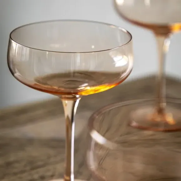 Set of 4 Coupe Glasses - Amber alternate view