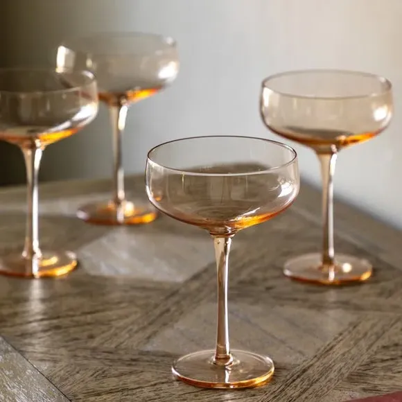 Set of 4 Coupe Glasses - Amber product