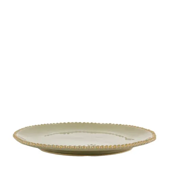Set of 4 Organic Beaded Side Plates - Olive Green alternate view