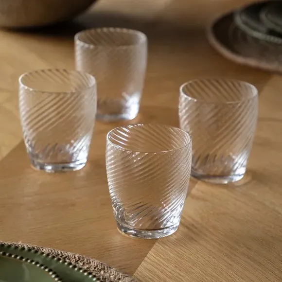 Set of 4 Swirl Tumbler Glasses - Clear, Glass product