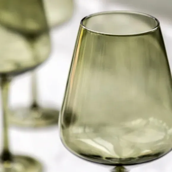 Set of 4 Wine Glasses - Green, Glass alternate view
