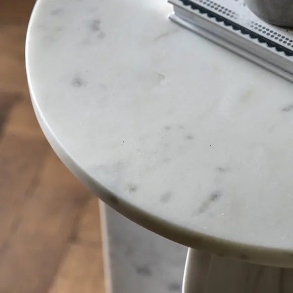 Amora Side Table - White, Marble alternate view