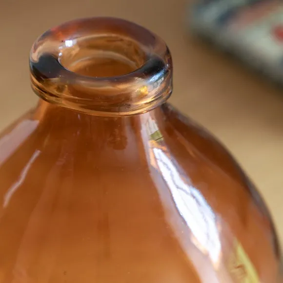 Soria Hand Blown Glass Vase - Amber alternate view