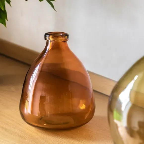 Soria Hand Blown Glass Vase - Amber product