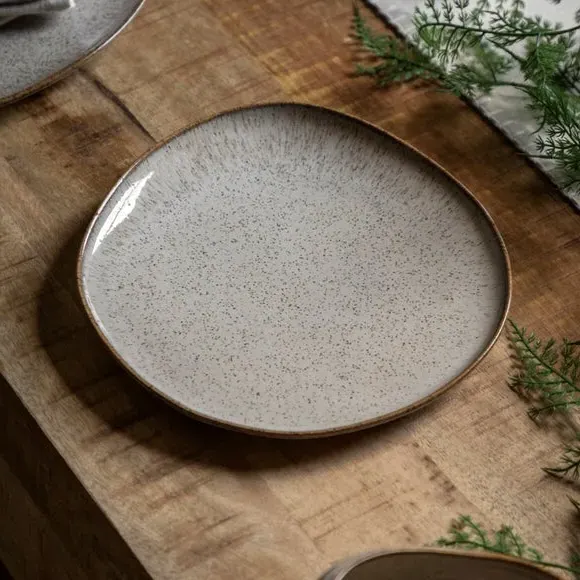 Speckle Glaze Side Plates Set of 4 - Oatmeal, Ceramic product